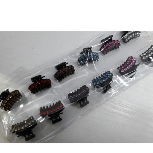 Заколка/краб міні для волосся зі стразами