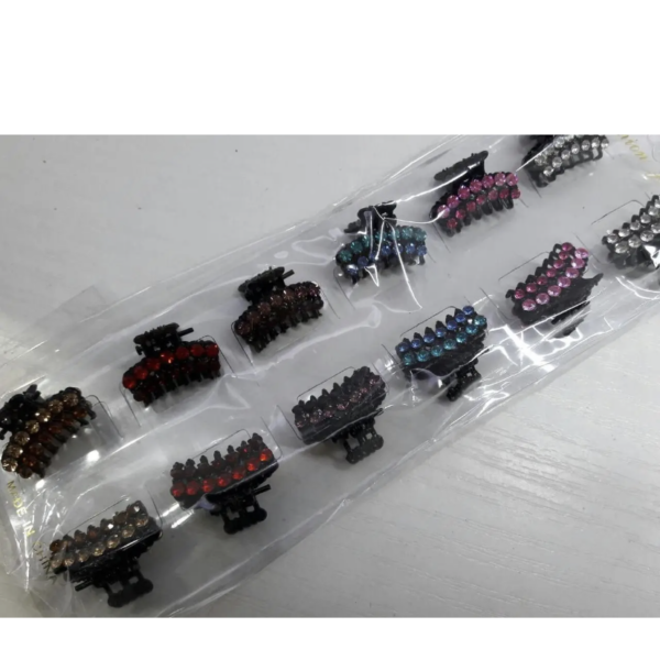 Заколка/краб міні для волосся зі стразами