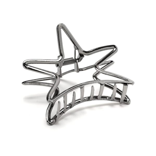 Заколка/краб для волосся "Зірка" металева 7,5 см графітова