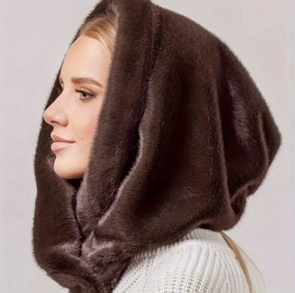 Шапка-хомут з еко-хутра з регулюванням коричнева