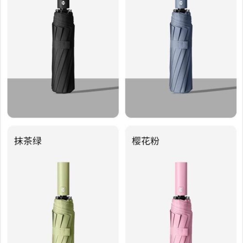 Парасоля компактна зворот. склад. автомат 8 спиць однотонна/чорна всередині