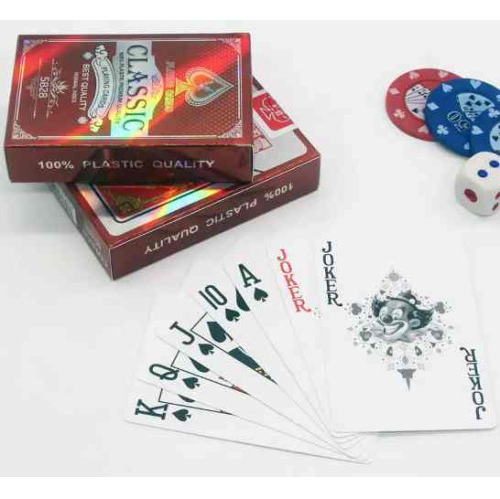 Карти гральні для покеру "Classic" пластикові білі (54 карти)