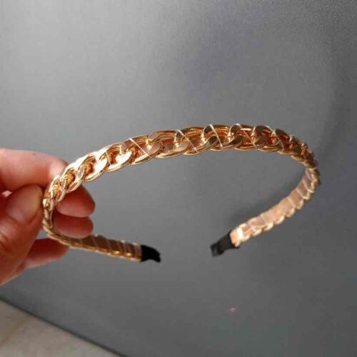 Обруч для волосся "Ланцюг" золото/срібло