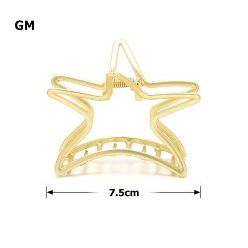 Заколка/краб для волосся "Зірка" металева 7,5 см золота