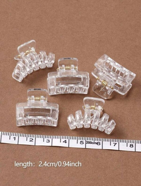 Заколка-краб міні для воллосся прямокутний прозорий 2,5 см 1 шт