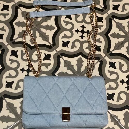 Сумочка через плече джинсова стьобана Primark блакитна