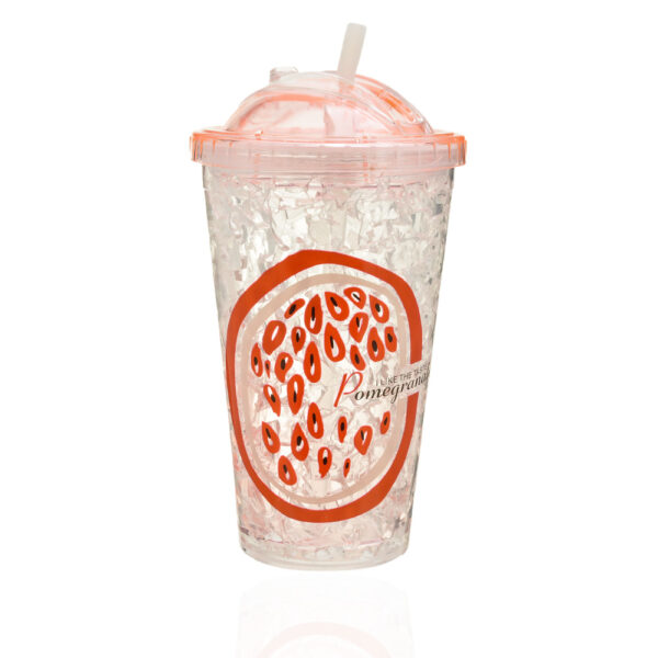 Термосклянка (охолодження) "Фрукти" з трубочкою 450 мл