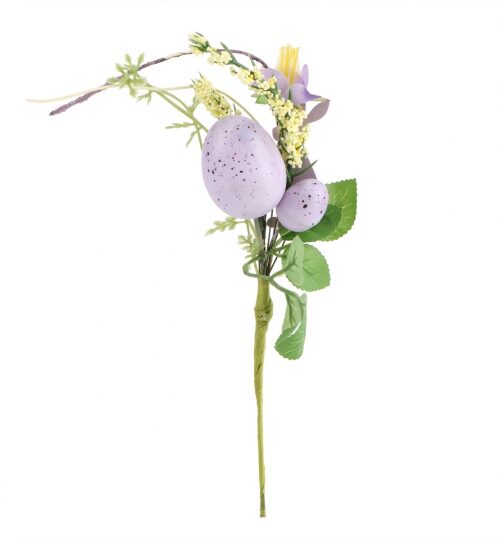Гілка декоративна «Великодня  композиція» 25 см лавандова