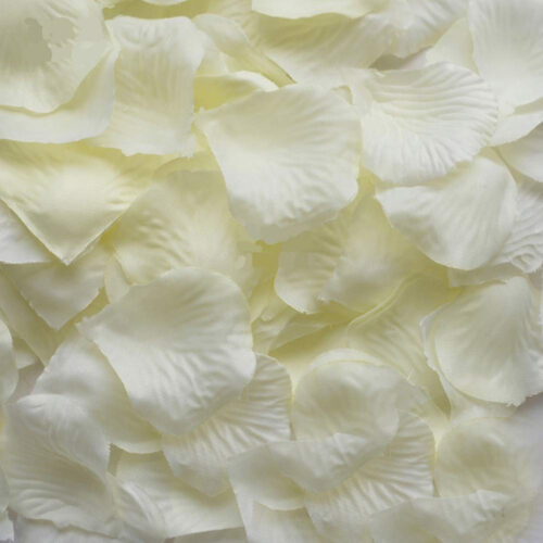 Пелюстки троянд для декору 100 шт (шовк) білий