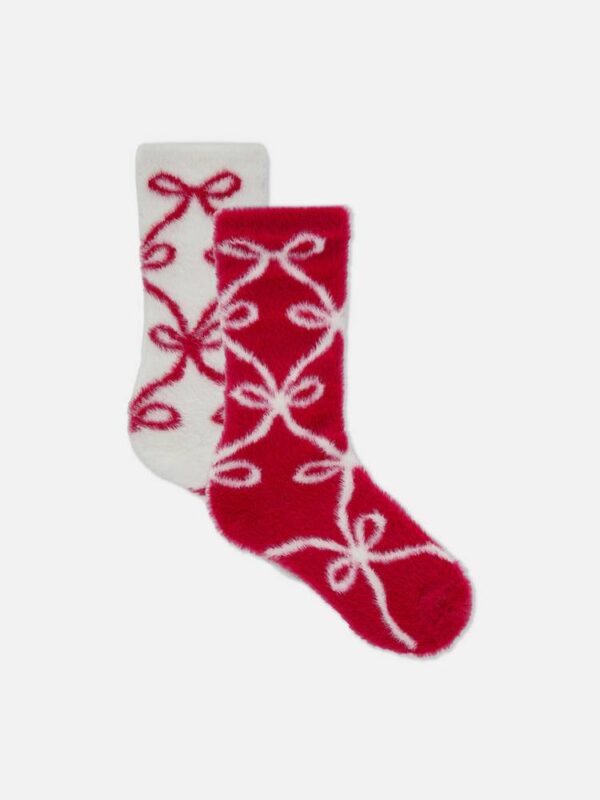 Шкарпетки домашні пухнасті Slouch Cosy "Бантики" Primark
