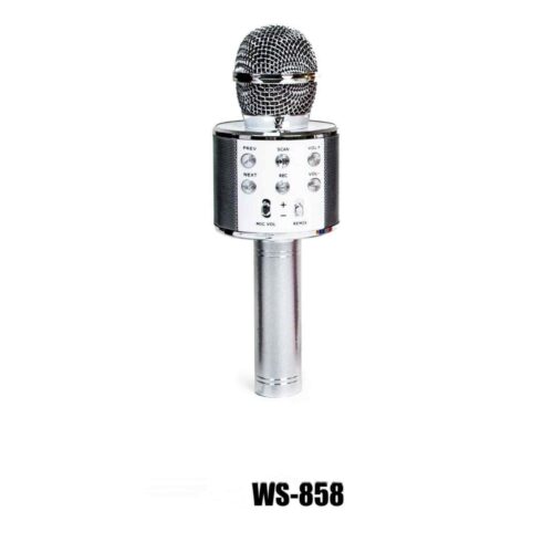 Бездротовий Мікрофон "Караоке" WS-858 срібний