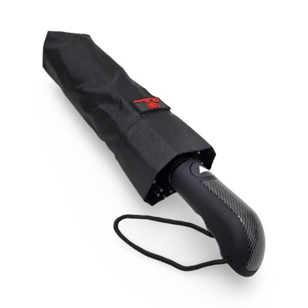 Парасоля компактна чоловіча півавтомат Bellissimo 99 см/ 10 спиць/ антивітер однотонна чорна