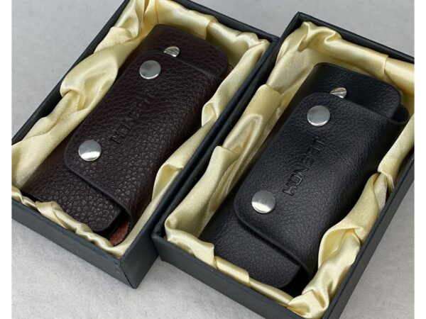 Ключниця-брелок портативна HONEST чорна/коричнева