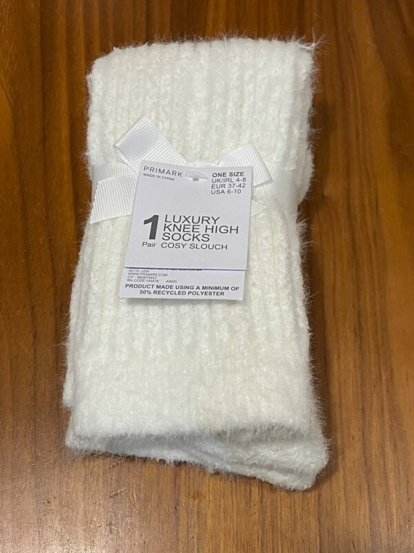 Шкарпетки-підколінки пухнасті Slouch Cosy "Luxury Knee High" Primark білі