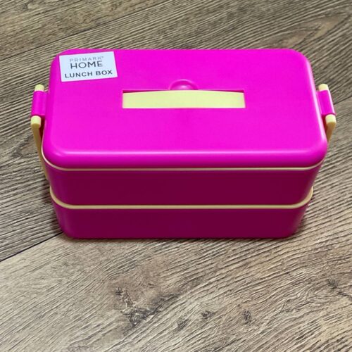 Ланч-бокс 2-ярусний Primark на гумці рожевий/фіолетовий