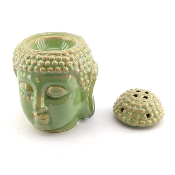 Аромалампа керамічна "Будда" 14 см зелена