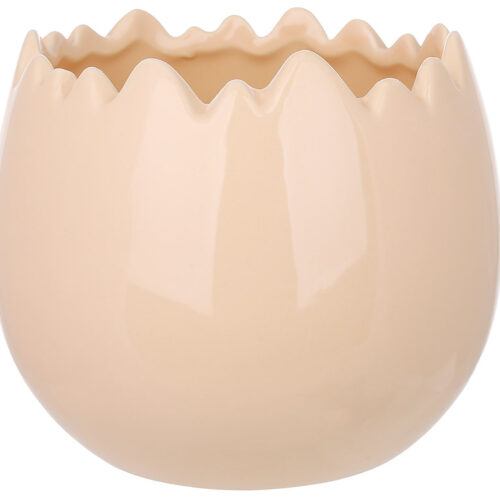 Кашпо порцелянове "Яйце шкарлупа" 12*11*12 см персикове