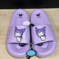 Шльопанці жіночі резинові Primark "Kuromi" товста підошва фіолетові