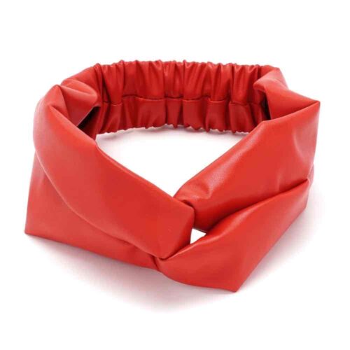 Повʼязка-чалма з еко-шкіри на резинці