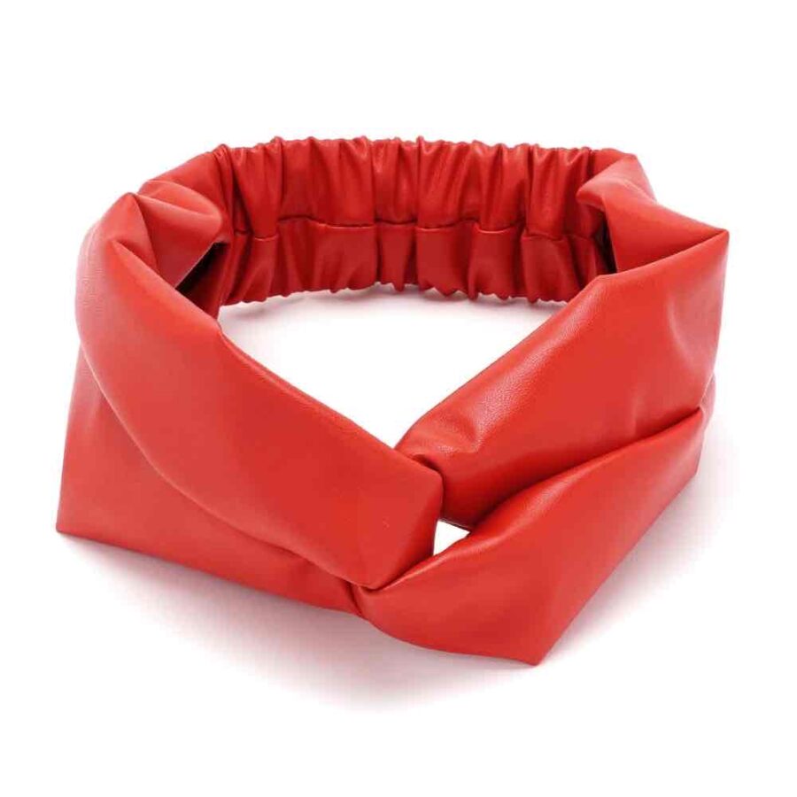 Повʼязка-чалма з еко-шкіри на резинці