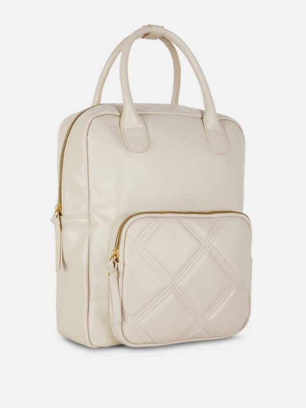 e083092d-dc97-4a2a-82b3-1dbce5f8a481.jpg Рюкзак-сумка з ручками та стьобаною кишенею еко-шкіра Primark молочний