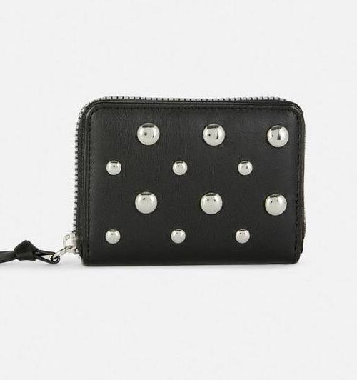 Гаманець Primark з еко-шкіри чорний з декоративними закльопками