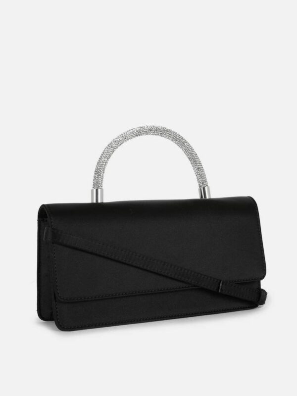 Сумочка вечірня Primark атласна з блискучою ручкою чорна