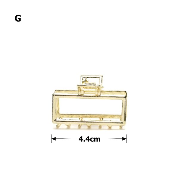 Заколка/краб для волосся металева прямокутна 4,4 см золота блискуча/матова