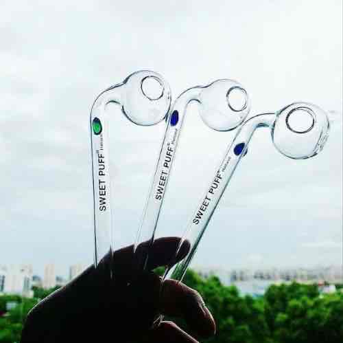 Трубка-Вапорайзер HL-585 для концентратів зі зміщеною колбою (боросилікатне скло) 15 см