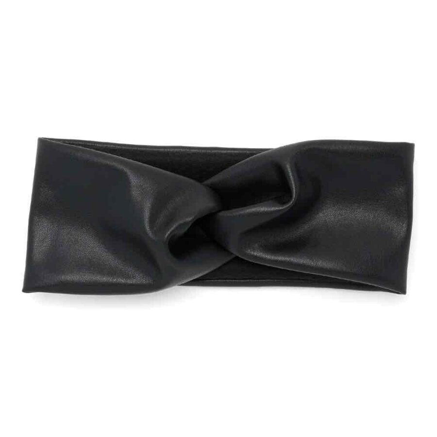 Повʼязка-чалма з еко-шкіри на флісі