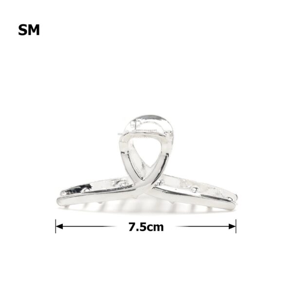 Заколка/краб для волосся "Петля" металева 7,5 см срібна