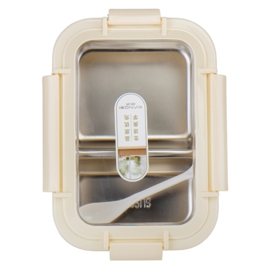 Ланч-бокс однорівневий на 2 відсіки з ложкою 22 см