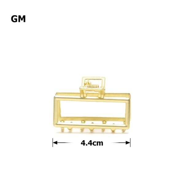 Заколка/краб для волосся металева прямокутна 4,4 см золота блискуча/матова