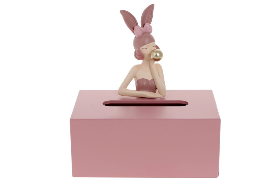 Серветниця "Дівчинка-Зайчик" 21,5 см рожева