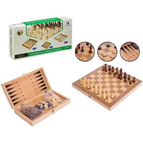 Настільна гра 3 в 1 "Шахмати/Шахи/Нарди" 3015W