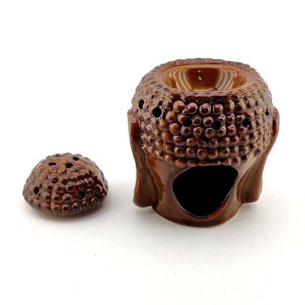 Аромалампа керамічна "Будда" 14 см бронзово-коричнева