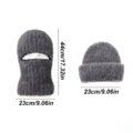 Шапка-балаклава-біні чоловіча 2 в 1 пухнаста сіра