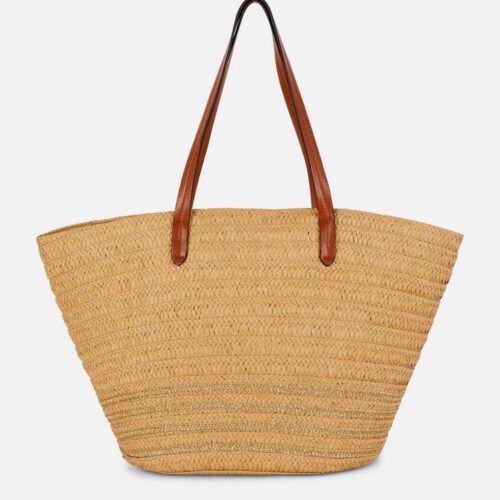 Сумка-шоппер плетена солома Primark бежева з коричневими ручками