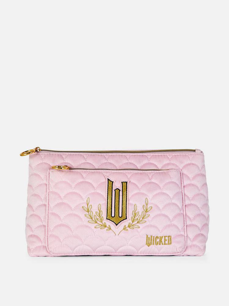 Косметичка-клатч Primark "Wicked" велюрова з кишенею рожева