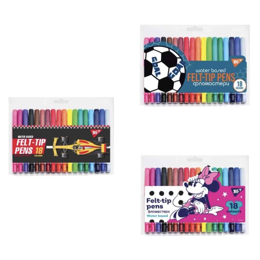 Фломастери YES "Football/Minnie Mouse" 18 кольорів