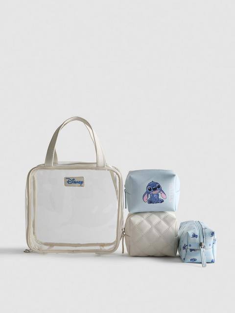 Набір косметичок 4 в 1 "Stitch/Стітч" Primark прозоро-блакитна