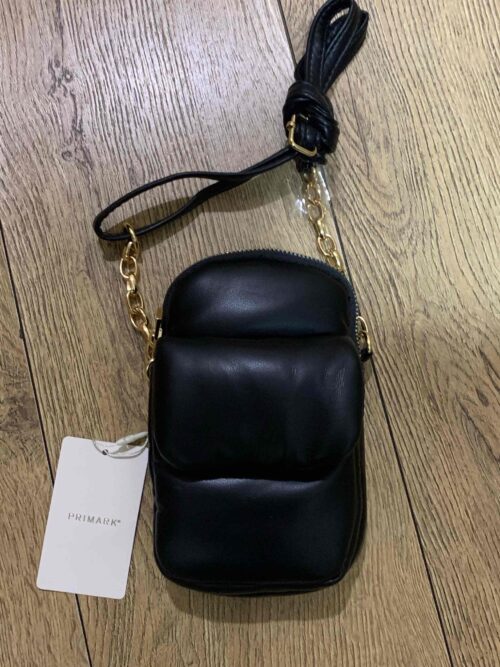 22c135b5-f54a-446f-b2db-f3701d4b4e19.jpg Сумочка-міні Primark для телефону дута з еко-шкіра чорна