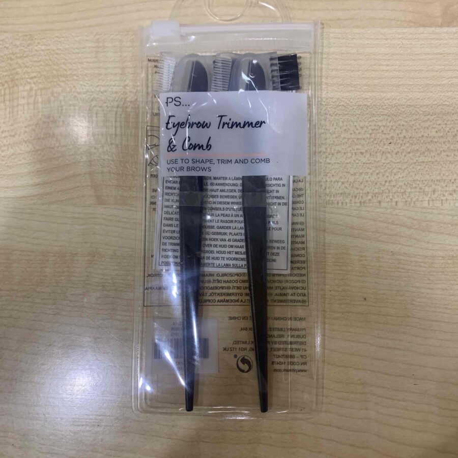 Набір ніж для брів та гребінець "Eyebrow trimmer&Comb" Primark 2 шт