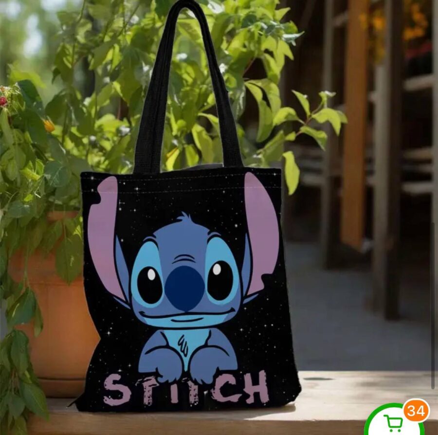 Шоппер/ Екосумка "Stitch" чорна