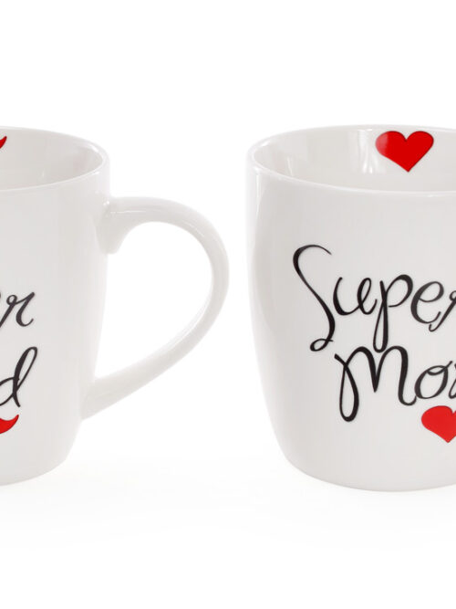 694227e9-4037-4eb1-bd53-3eb88f774893.jpg Чашка порцелянова "Super Dad / Super Mom" 520 мл
