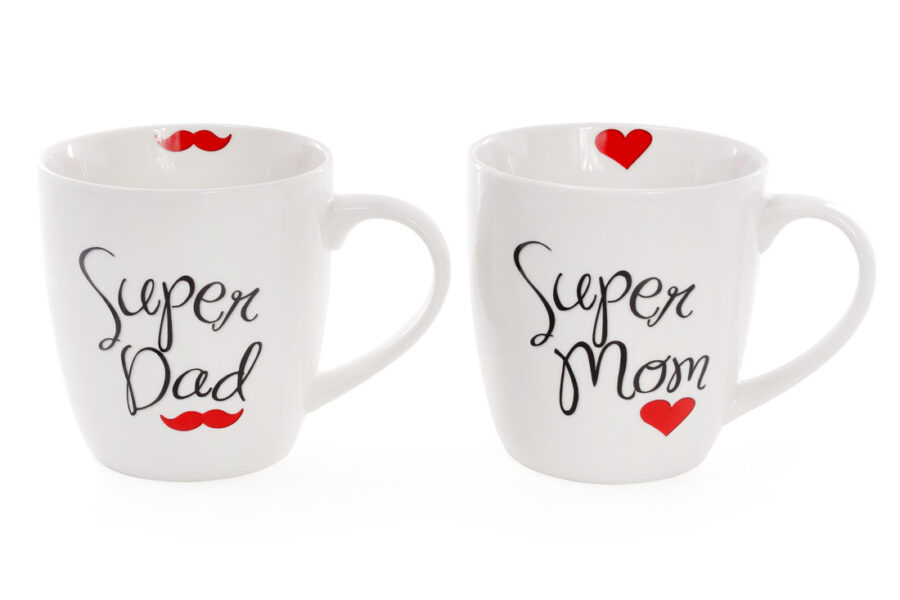 Чашка порцелянова "Super Dad / Super Mom" 520 мл