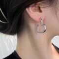 Сережки "Серце" срібні зі стразами (8205)