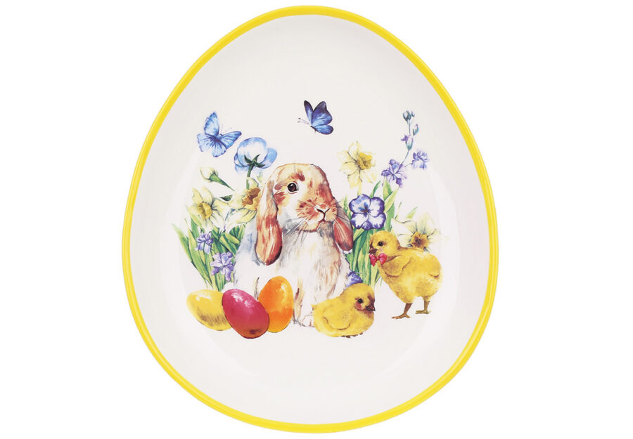 Блюдо керамічне "Happy Spring" форма яйця (20.5*18.2) см