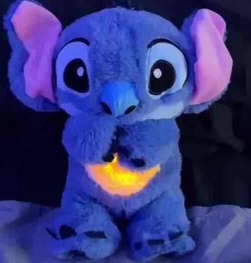 М'яка іграшка/ Нічник "Stitch/ Стітч" дихаючий животик 30 см синій
