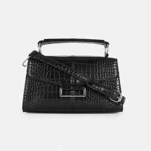 880fa01c-45e9-4819-b992-60aa5f9baf6b.jpg Сумочка-портфель міні Primark текстура крокодил з ручкою чорна